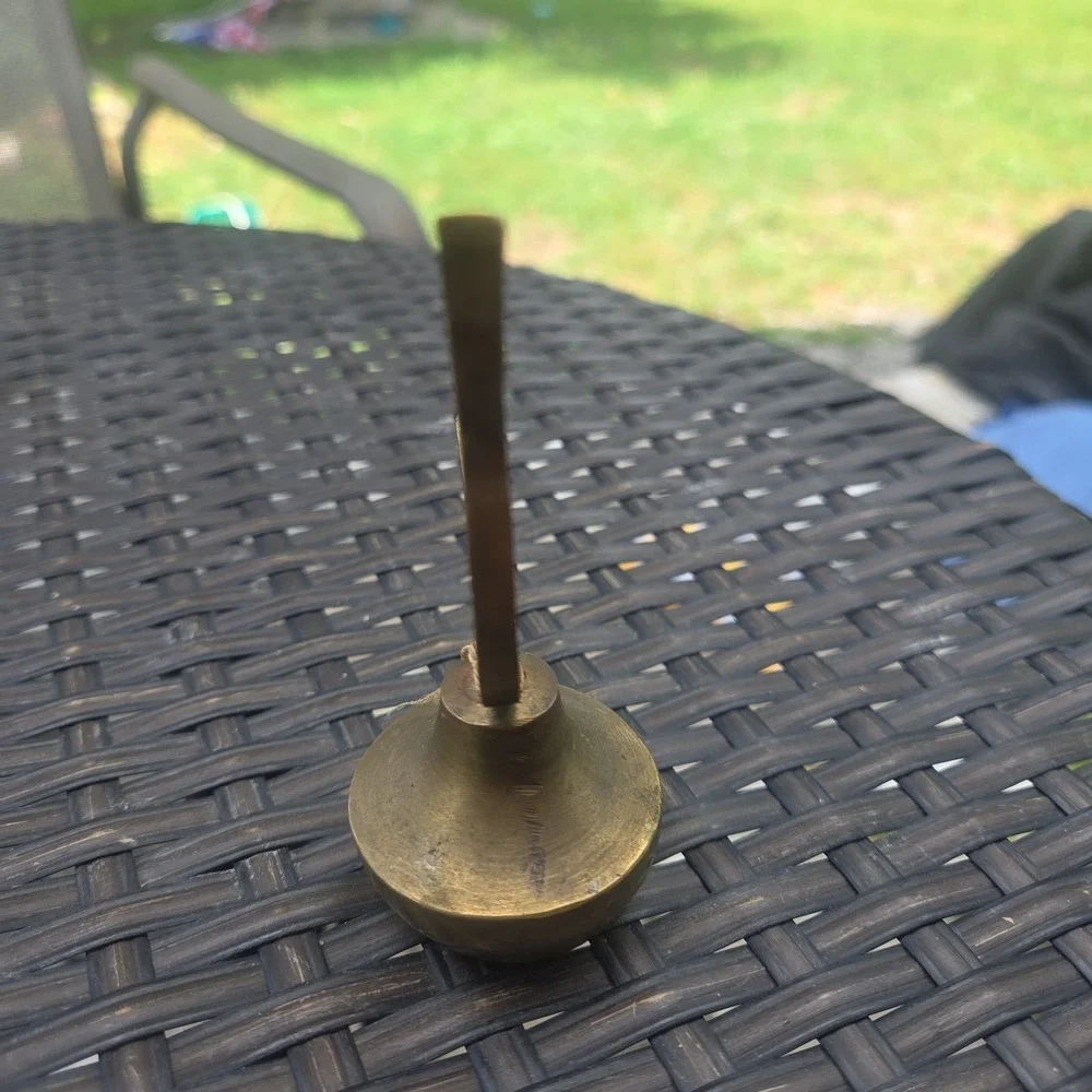 Vintage Solid Brass Duck Bird Hand Bell Figurine Desk Bell Cottage Cabin Core